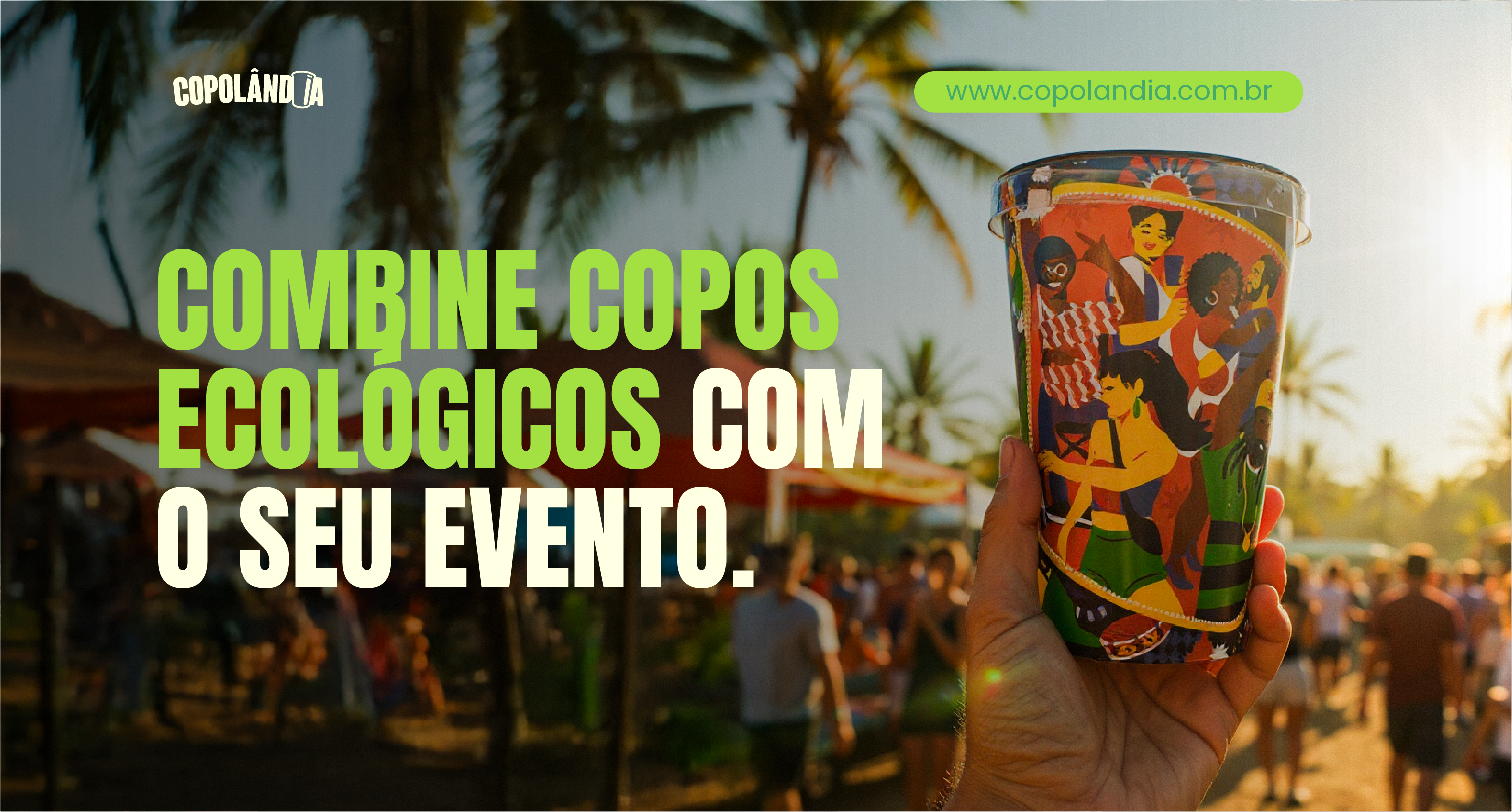 Copo personalizado sustentável para eventos e marcas