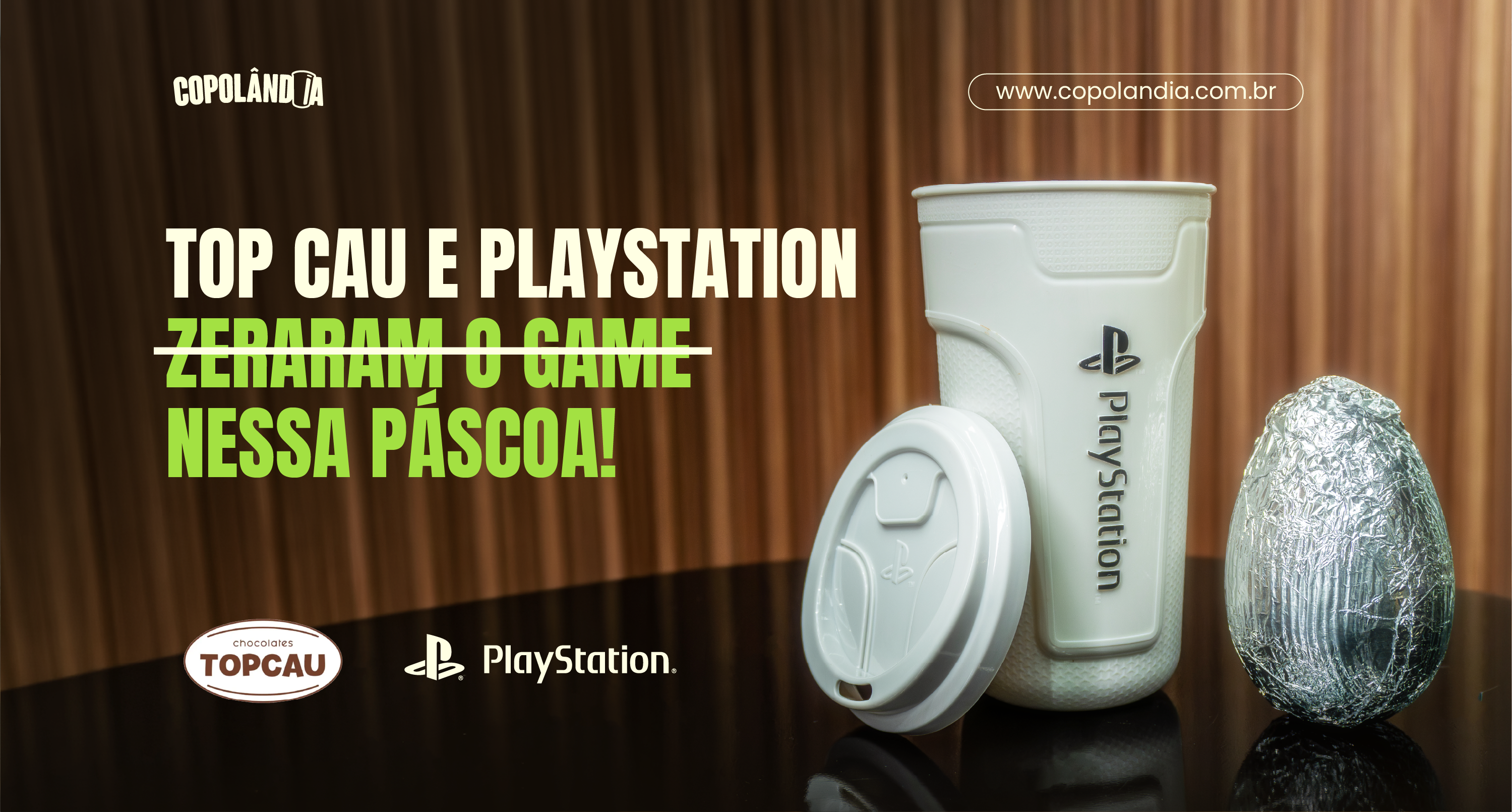Ovo Top Cau PlayStation 2026 com copo exclusivo